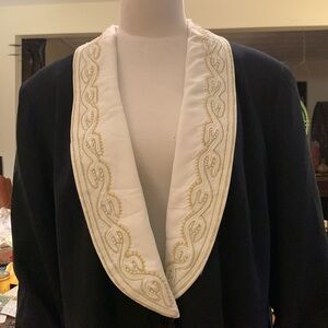 80’s VINTAGE BEN MARC INTERNATIONAL BLACK BLAZER WITH REMOVABLE COLLAR AND CUFFS